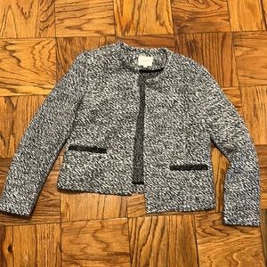 LOFT size 14 gray knit sweater blazer